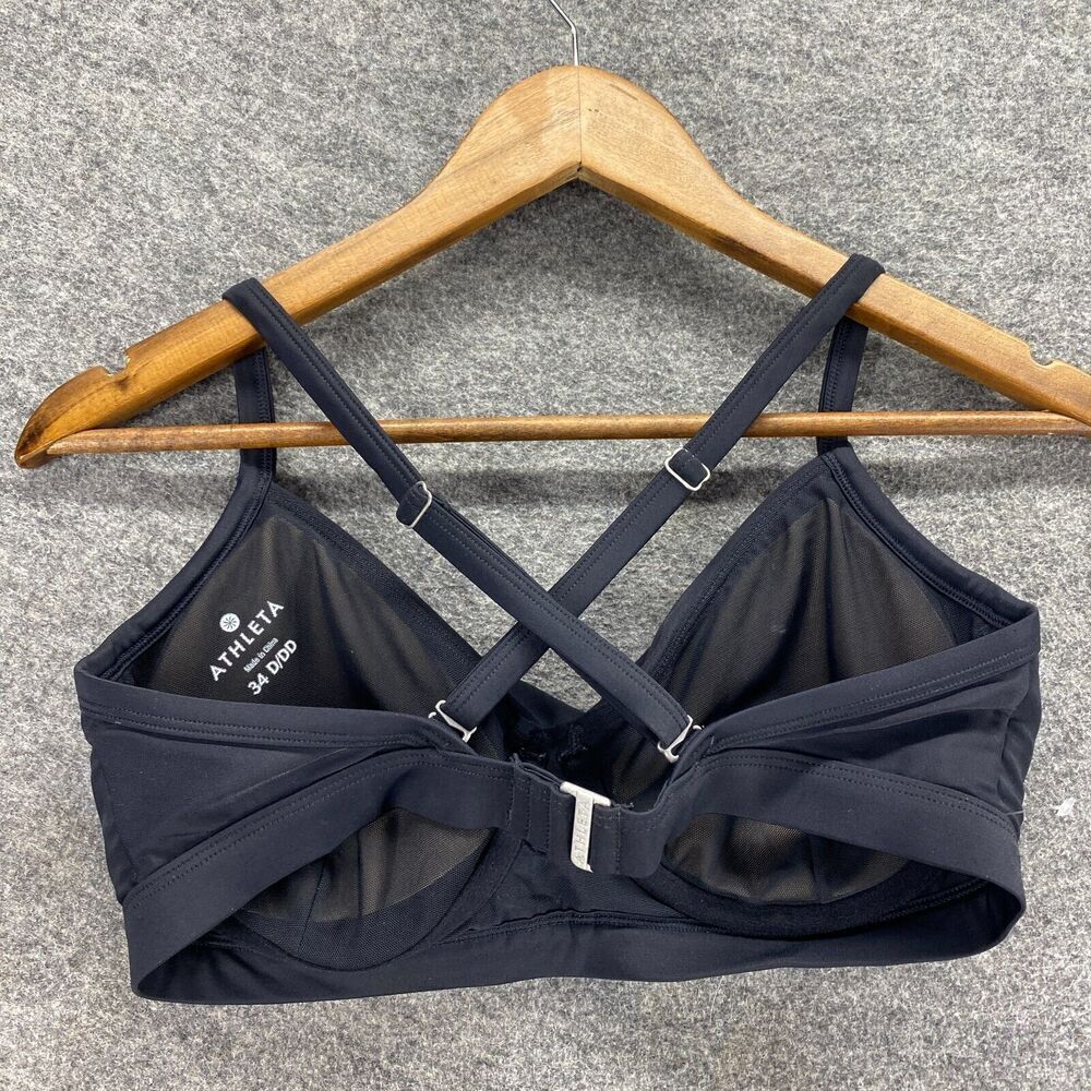 Athleta Activewear Bra Women 34 D/DD Black Push Up Opaque Wireless Athletic - Picture 2 of 7